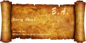 Berg Ábel névjegykártya